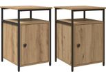 Syfax™ Armadio Da Notte Rovere Artigianale Legno Multistrato