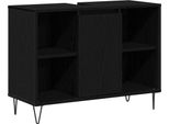 Syfax™ Mobile Da Bagno Nero 80 X 33 X 60 Cm Legno Multistrato