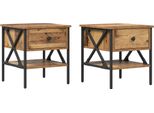 Syfax™ Comodino Con Cassetto 2 Pcs Legno Vecchio 40 X 42 X 45 Cm