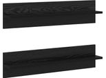 Syfax™ Scaffale Da Parete 2 Pcs Rovere Nero 80 X 11,5 X 18 Cm