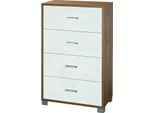 Milanihome.It - Cassettiera Con 4 Cassetti Di Design Moderno Cm 70 L X 41 P X 112 Hdi Colorebianco