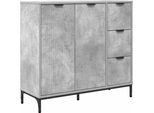 Syfax™ Credenza Grigio Cemento 89,5 X 33 X 82 Cm Legno Multistrato