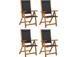 Syfax™ Sedie Giardino Pieghevoli 4Pz Legno Massello Acacia E Textilene