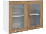 Syfax™ Pensile Con Vetro “Lyon” Rovere Artigianale 80X31X60 Cm