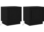 Syfax™ Armadio Da Notte 2 Pcs Nero 44 X 34,5 X 45 Cm Legno Multistrato