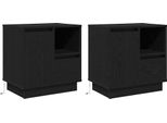 Syfax™ Armadio Da Notte 2 Pcs Rovere Nero 50 X 34,5 X 50 Cm.