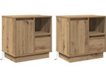 Syfax™ Armadio Da Notte 2 Pcs Rovere Artigianale 50 X 34,5 X 50 Cm.