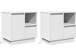 Syfax™ Armadio Da Notte Con Cassetto 2 Pcs Bianco 50 X 34,5 X 50 Cm.