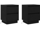 Syfax™ Armadio Da Notte 2 Pcs Rovere Nero 39 X 34,5 X 50 Cm