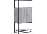 Syfax™ Credenza Grigio Sonoma 68X35X139 Cm Legno Multistrato Metallo
