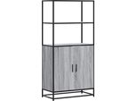 Syfax™ Credenza Grigio Sonoma 68X35X139 Cm Legno Multistrato Metallo