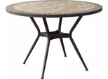 Milani Home - Tavolo Con Piano Rotondo E Mosaico Beige E Antracite Cm 110 Ø X 75 Hdi Coloreantracite