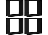 Syfax™ Mensole Parete Cubo 4 Pz Rovere Nero 30X15X30 Cm Truciolato