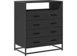 Syfax™ Cassettiera Nera 70X41X83,5 Cm In Legno Multistrato