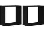 Syfax™ Mensole Parete A Cubo 2 Pz Rovere Nero 30X15X30 Cm Truciolato