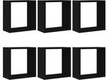 Syfax™ Mensole Parete A Cubo 6 Pz Rovere Nero 30X15X30 Cm Truciolato