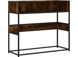 Syfax™ Tavolino Consolle Rovere Fumo 90X35X80 Cm In Legno Multistrato