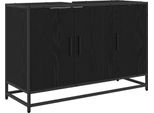 Syfax™ Mobile Da Bagno Rovere Nero 90 X 33 X 60 Cm Legno Multistrato