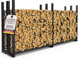 2 Scaffali Per Legna Da Ardere In Metallo Zincato, Ciascuno 223 X 25 X 115 Cm, Con 1 Telo Di Copertura Riparo Per Legna Da Ardere Ausilio Per Impilare All'esterno Deposito Legna Da Ardere Antracite