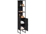 Syfax™ Mobile Da Bagno Con Lo Scaffale Rovere Nero 33 X 33 X 185,5 Cm