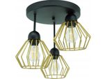 Lampada A Sospensione Moderna Loft Livia 2848/Z-B-3 Nera Con 3 Punti Luce E Attacco E27