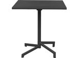 Milanihome.It - Tavolo Quadrato Fisso In Ferro Nero 70X70 Per Esterno Giardino, Portico, Ristorante, Gelateria Bar Hotel Albergo Colore Antracitedi Coloreantracite