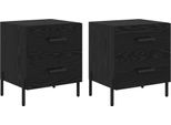 Syfax™ Armadio Da Notte 2 Pcs Rovere Nero 40 X 35 X 47,5 Cm