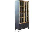 Milani Home - Mobile Moderno Stile Industrial Cm 39 L X 71 P X 165 Hdi Colorenero
