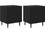 Syfax™ Armadio Da Notte 2 Pcs Rovere Nero 40 X 35 X 47,5 Cm