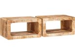 Syfax™ Comodino 2 Pcs Marrone 45 X 30 X 24 Cm Legno Di Mango Massello