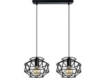 Lampada A Sospensione Moderna Cage 2700/Z-B-2 Nero E27 Regolabile In Altezza Ip 20 Metallo