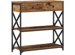 Syfax™ Tavolo Consolle Con Cassetto Legno Vecchio 75 X 28 X 75 Cm