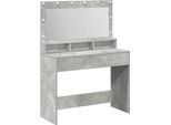 Syfax™ Tavolo Da Trucco Con Specchio Grigio Cemento 100 X 41 X 135 Cm