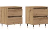 Syfax™ Armadio Da Notte 2 Pcs Rovere Artigianale 40 X 35 X 50 Cm