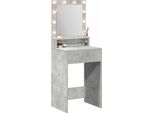 Syfax™ Tavolo Da Trucco Con Specchio Grigio Cemento 50 X 41 X 135 Cm