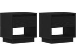 Syfax™ Comodino 2 Pcs Rovere Nero 45 X 34 X 44 Cm Legno Multistrato
