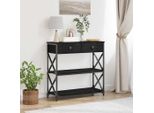 Syfax™ Tavolo Consolle Con Cassetto Rovere Nero 75 X 28 X 75 Cm