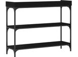 Syfax™ Tavolo Consolle Con Lo Scaffale Rovere Nero 100 X 30 X 80 Cm