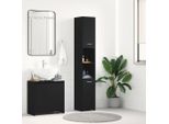 Syfax™ Mobile Da Bagno Rovere Nero 30X30X183,5 Cm In Truciolato