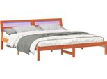 Syfax™ Struttura Del Letto Marrone Cerato 180 X 200 Cm Pino Massello