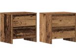 Syfax™ Armadio Da Notte 2 Pcs Legno Vecchio 45 X 34 X 44,5 Cm