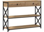 Syfax™ Tavolo Consolle Rovere Artigianale 100 X 28 X 75 Cm