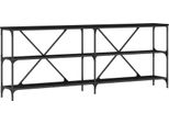 Syfax™ Tavolo Consolle Rovere Nero 200 X 30 X 75 Cm Legno Multistrato