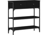Syfax™ Tavolo Consolle Rovere Nero 72.5 X 25 X 75 Cm Legno Multistrato