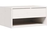 Syfax™ Comodino Bianco 50 X 32,5 X 24 Cm Legno Di Pino Massello