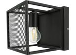 Moderna Lampada Da Parete Loft Horus Plus 2894/K-B-1 Nero Metallo E27 1 Punto Luce