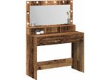 Syfax™ Tavolo Da Trucco Con Specchio Legno Vecchio 100 X 41 X 135 Cm
