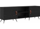 Syfax™ Mobile Tv Rovere Nero 150 X 30 X 50 Cm Legno Multistrato