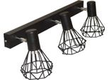 Applique Nera Mini Szach 2742/Z-A-3 In Stile Loft Con Tre Punti Luce E Attacco E14
