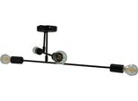 Lampada A Sospensione Moderna Loft Neron 2828/Z-B-4 Nera Con 4 Punti Luce E27 Ip 20 Metallo